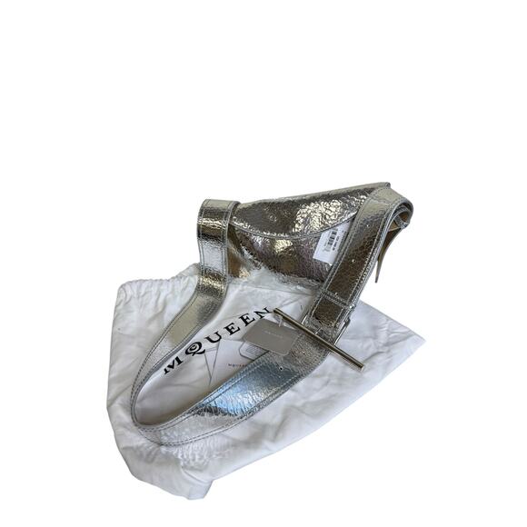 Alexander McQueen NWT T-Bar Sling Pouch in Silver - Picture 2 of 16